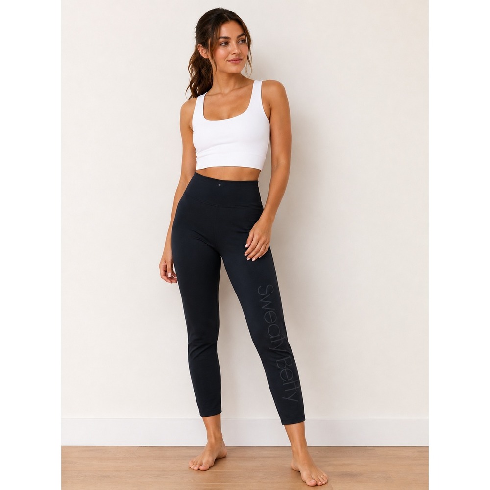 Sweaty Betty British Design‎ Navy Blue High Waisted Cropped Leggings XS NEW